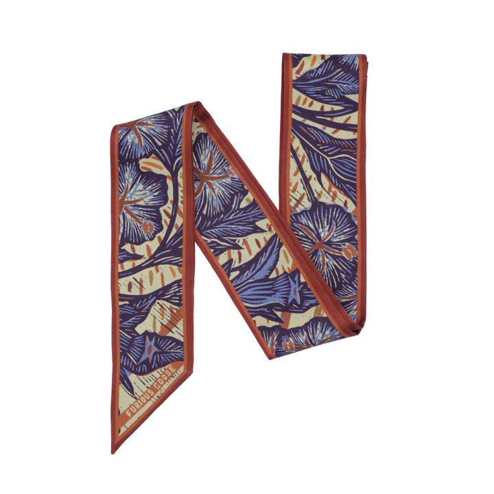 Wild Flower – Cognac, Mini Twilly Scarf