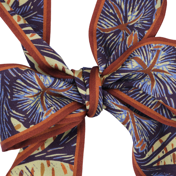 Wild Flower – Cognac, Mini Twilly Scarf