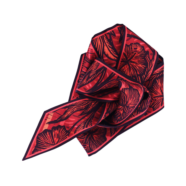 Wild Flower – Crimson, Mini Twilly Scarf