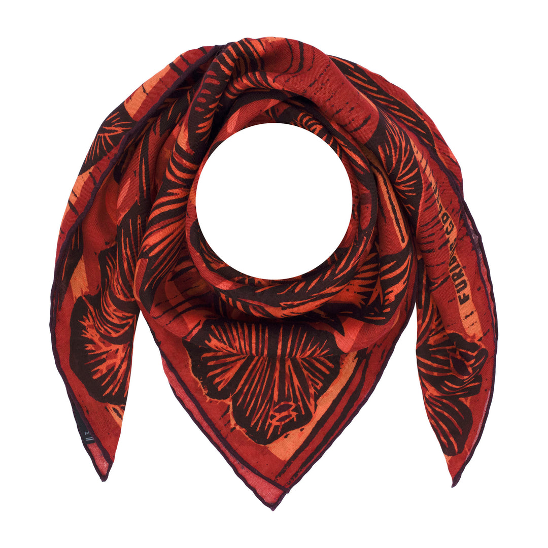 Wild Flower – Ruby, Silk-Wool Neckerchief
