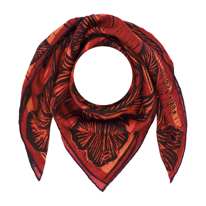 Wild Flower – Ruby, Silk-Wool Neckerchief