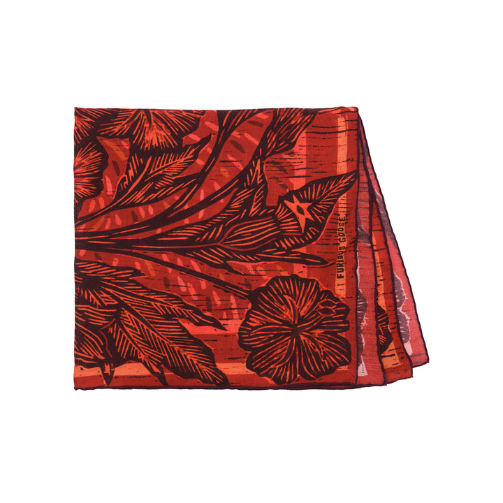 Wild Flower – Ruby, Silk-Wool Neckerchief