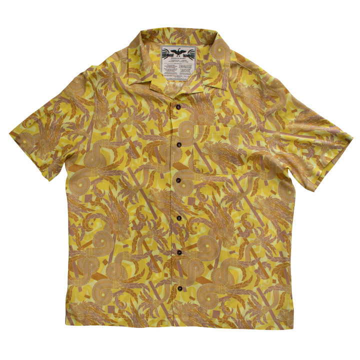 Dragon Shirt, Hawaiian Shirt, Casual Shirt, Quetzalcoatl, Bold Print, Sustainable Fashion, Ecovero, Vegan Fashion