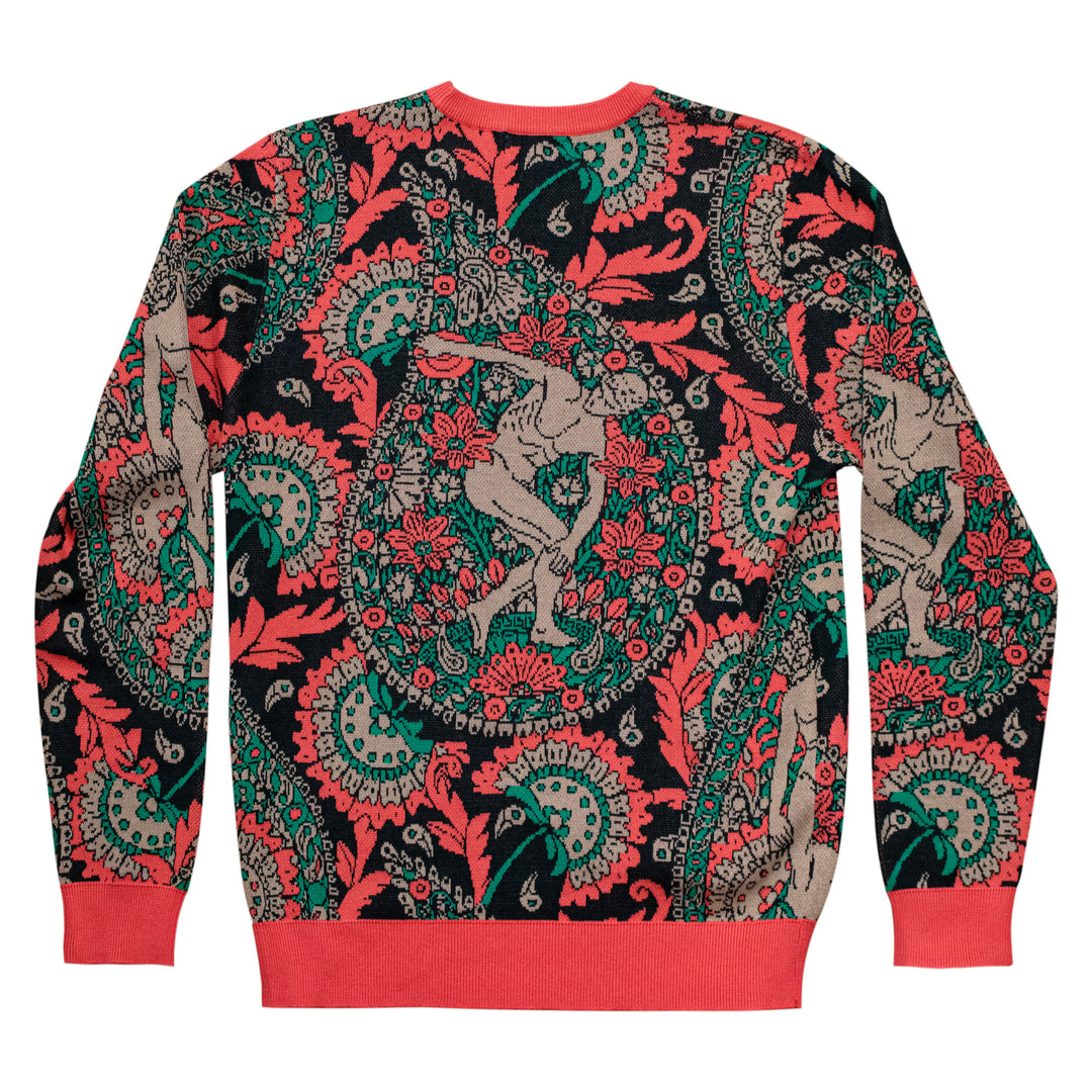 Cotton Jaquard Jumper, Sweater, Pullover, Knitwear, Paisley Print, Pattern London Fasion