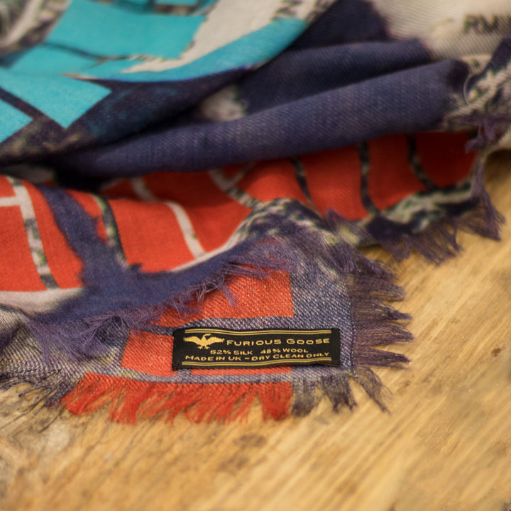 Street Art inspired Silk Scarf, Graffiti Silk Scarves UK, Cashmere, Graffiti Accessories, Luxury Mens Accessories, Luxury Gift, Made in England