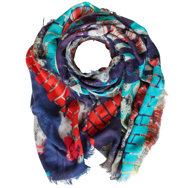Street Art inspired Silk Scarf, Graffiti Silk Scarves UK, Cashmere, Graffiti Accessories, Luxury Mens Accessories, Luxury Gift, Made in England