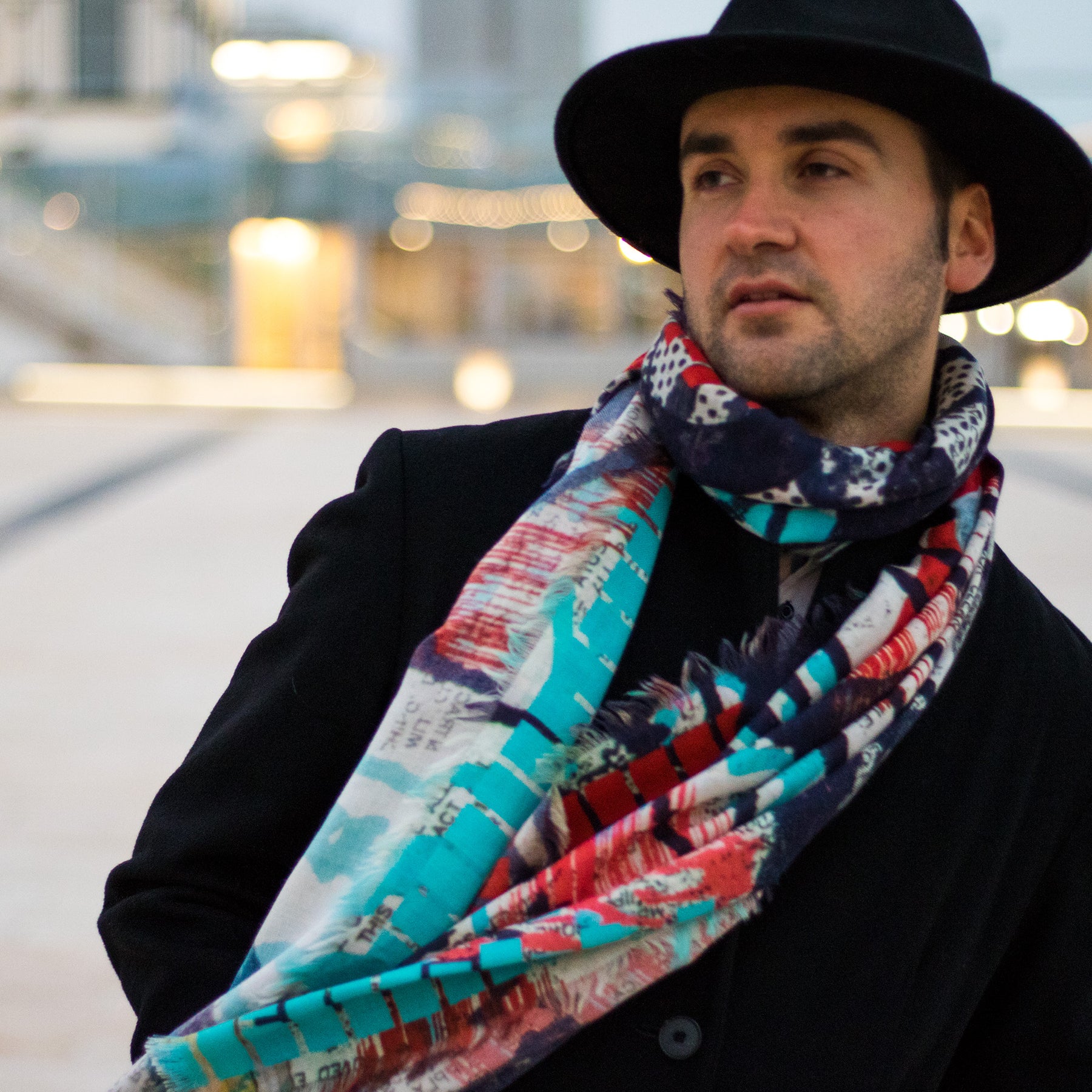 Street Art, London Layers – Large Silk-Wool Scarf