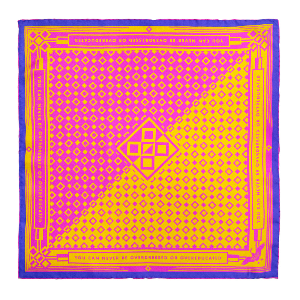 Bold Silk Scarf, Oscar Wilde Quotes, Luxury Foulard, Pink Orange Purple, London, UK