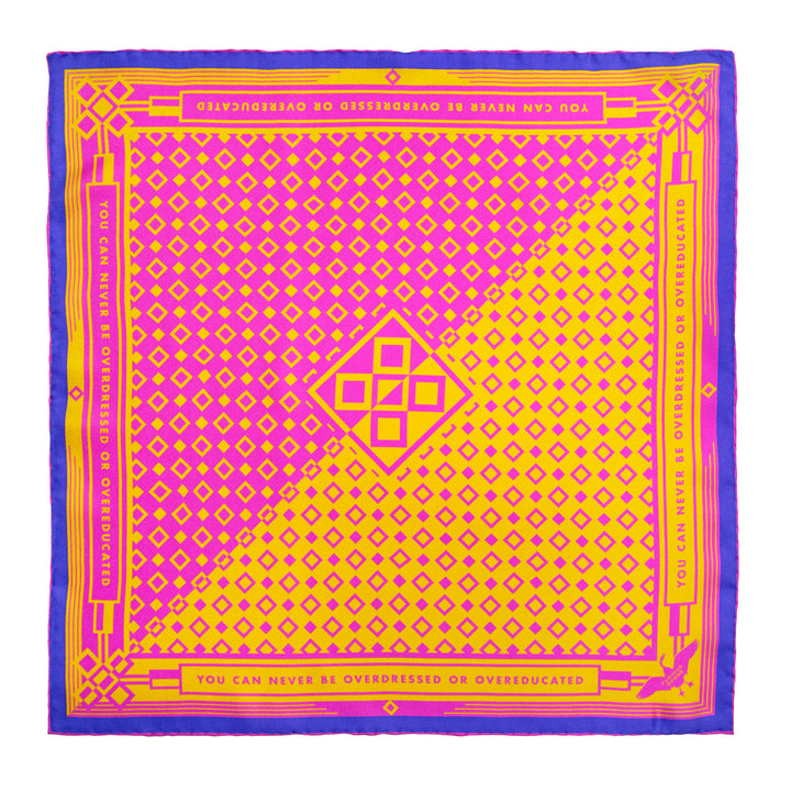 Bold Silk Scarf, Oscar Wilde Quotes, Luxury Foulard, Pink Orange Purple, London, UK