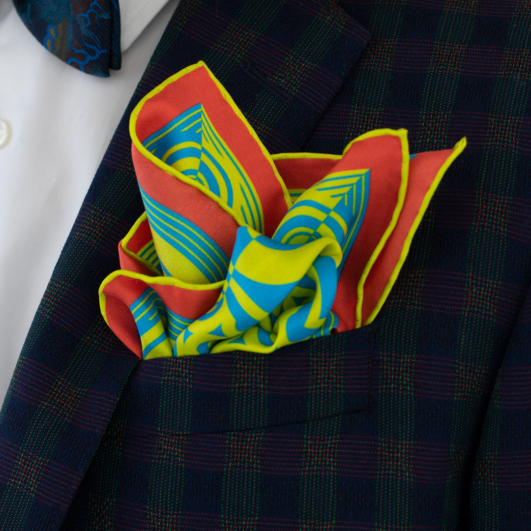 Luxury Pocket Square, Bold Accessories, Oscar Wilde, Silk Squares, UK London