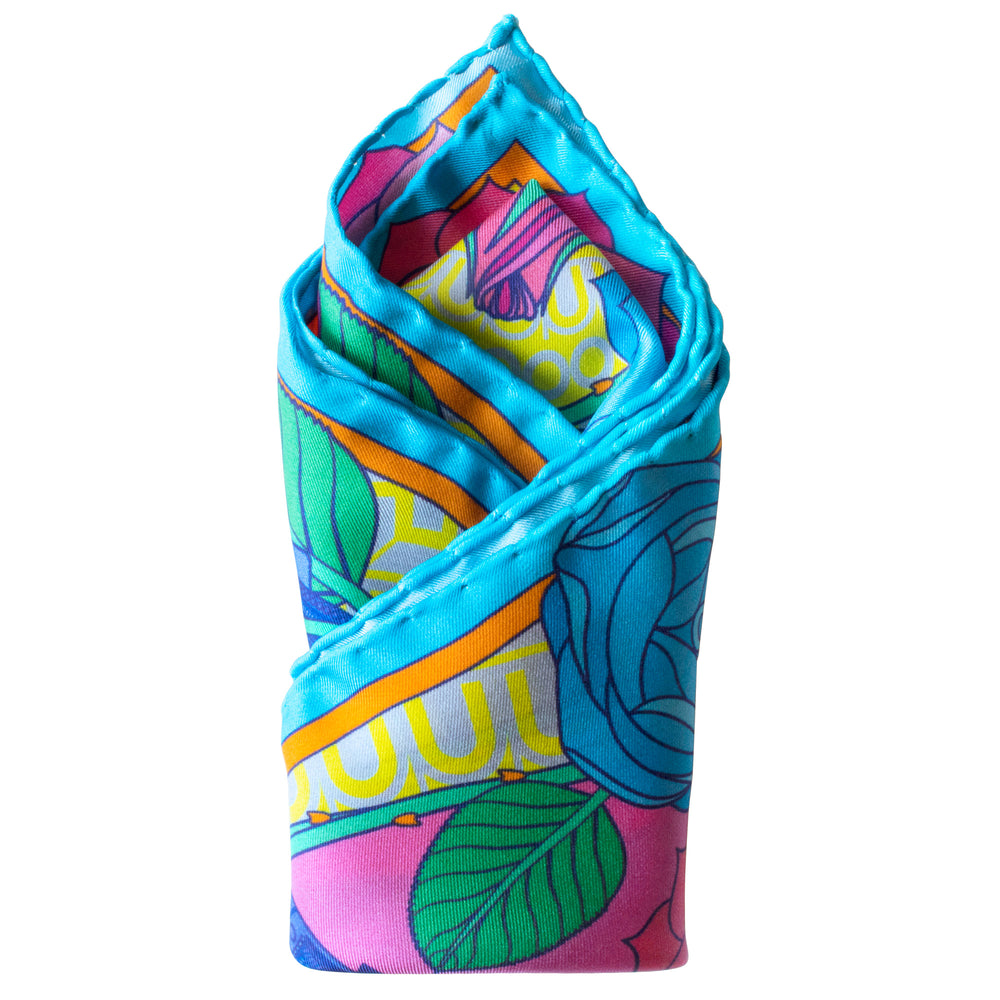 Guns and Roses, Luxury Pocket Square, Designer Pocket Squares, Made in England, Colt 9mm