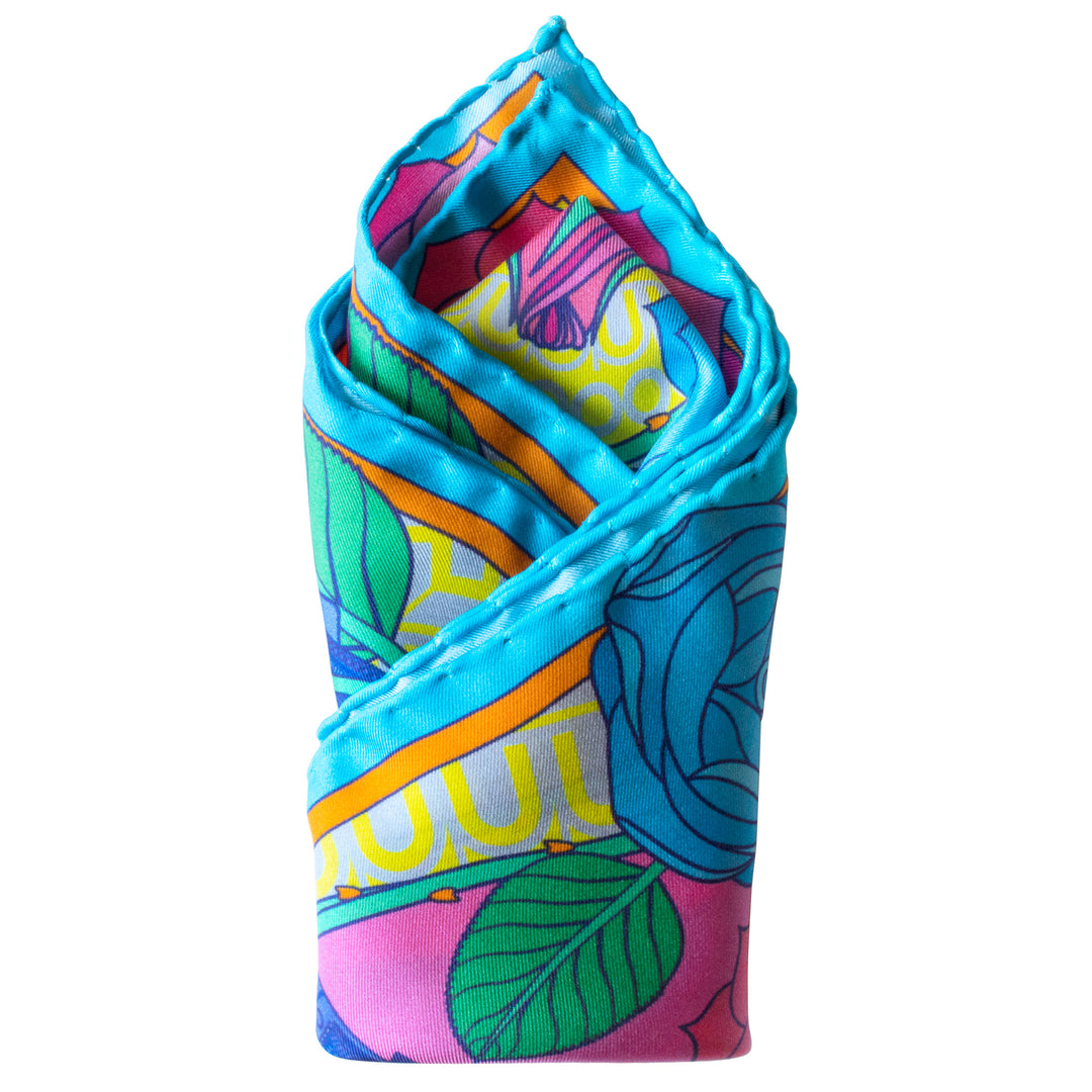 Guns and Roses, Luxury Pocket Square, Designer Pocket Squares, Made in England, Colt 9mm