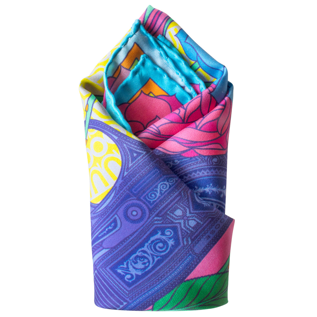 Guns and Roses, Luxury Pocket Square, Designer Pocket Squares, Made in England, Colt 9mm