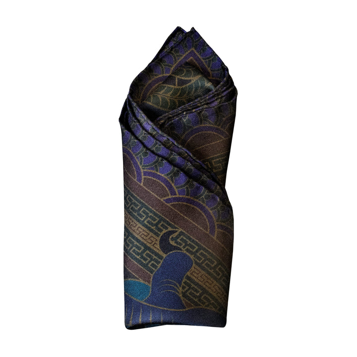 Luxury Pocket Square, Dragon, Chinese Dragon, Blue, Chinoiserie
