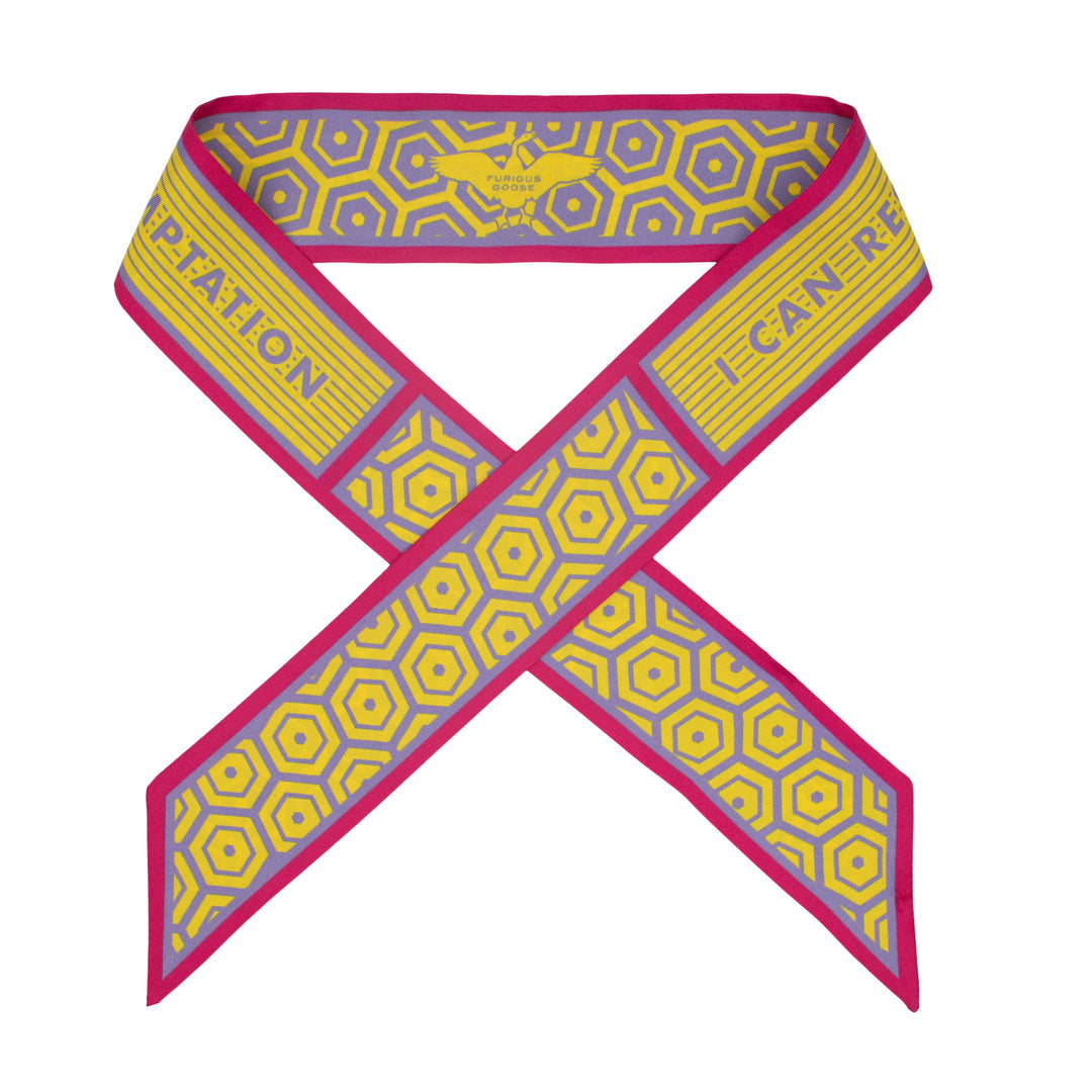 Ribbon Scarf, Pink Purple Yellow Scarves, Twillie, Hat Ribbon, Bold Accessories, London UK 