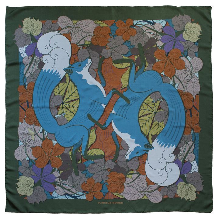 Foxes, Day – Luxury Scarves Brighton, Silk Scarf, Foulard, Made in UK, Designer Scarves, Gifts for her, Wedding