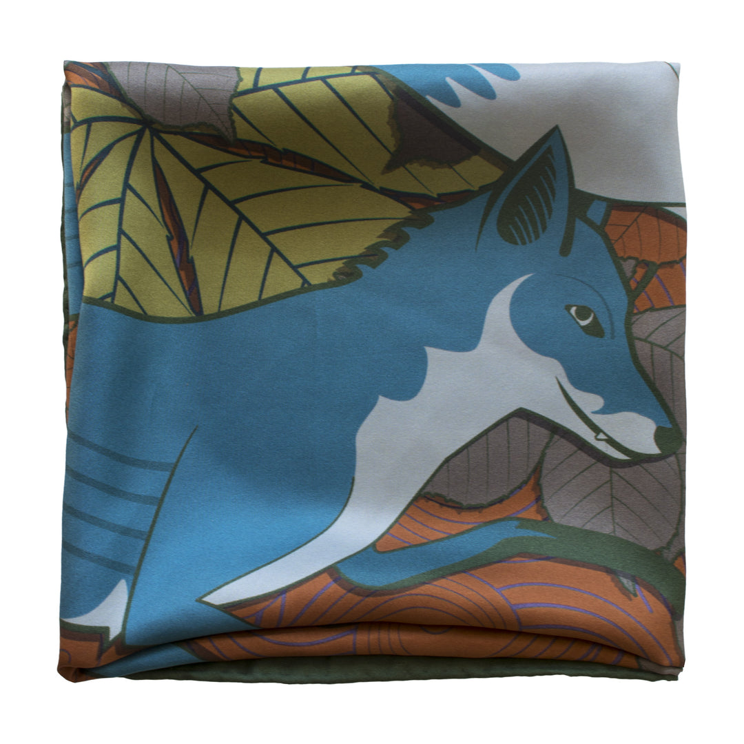 Foxes, Day – Luxury Scarves Brighton, Silk Scarf, Foulard, Made in UK, Designer Scarves, Gifts for her, Wedding