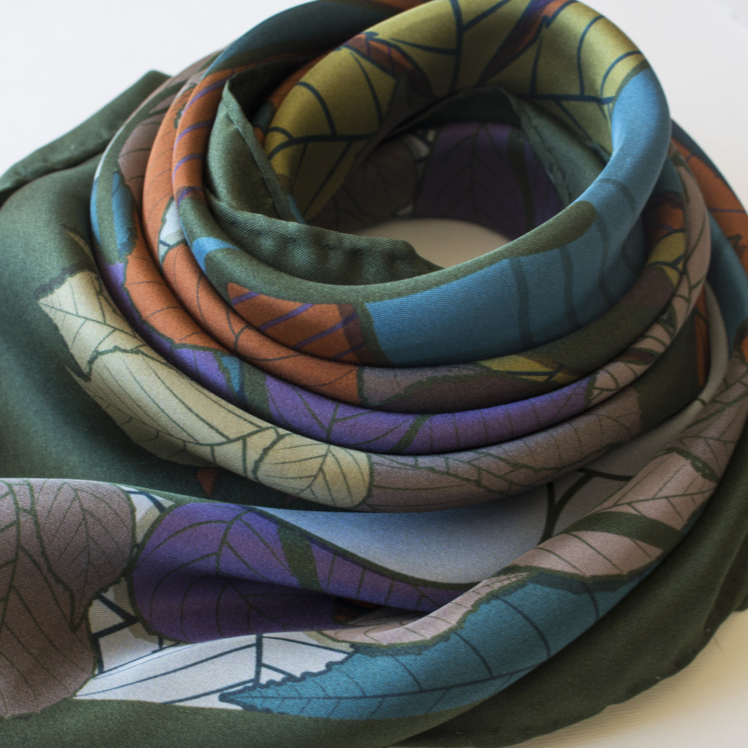 Foxes, Day – Luxury Scarves Brighton, Silk Scarf, Foulard, Made in UK, Designer Scarves, Gifts for her, Wedding