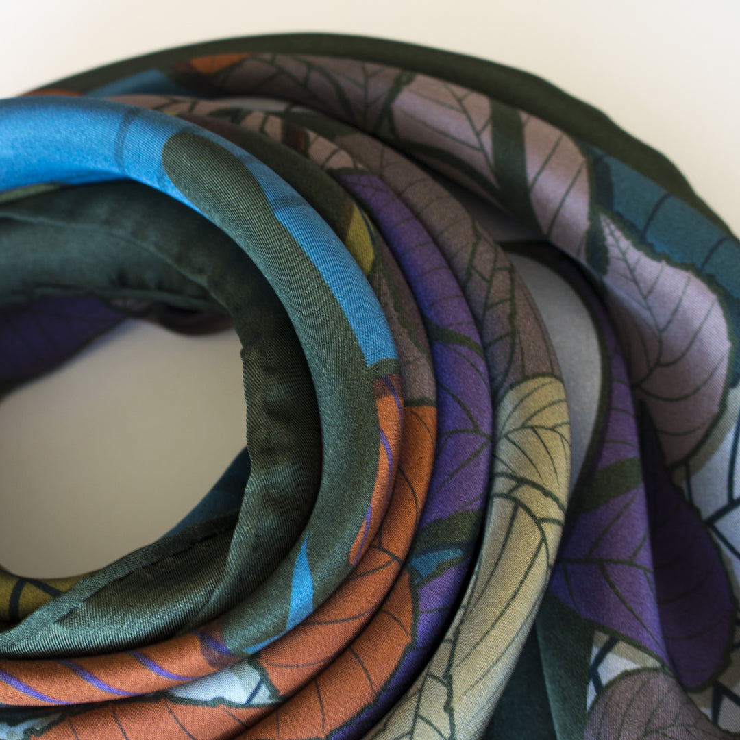 Foxes, Day – Luxury Scarves Brighton, Silk Scarf, Foulard, Made in UK, Designer Scarves, Gifts for her, Wedding