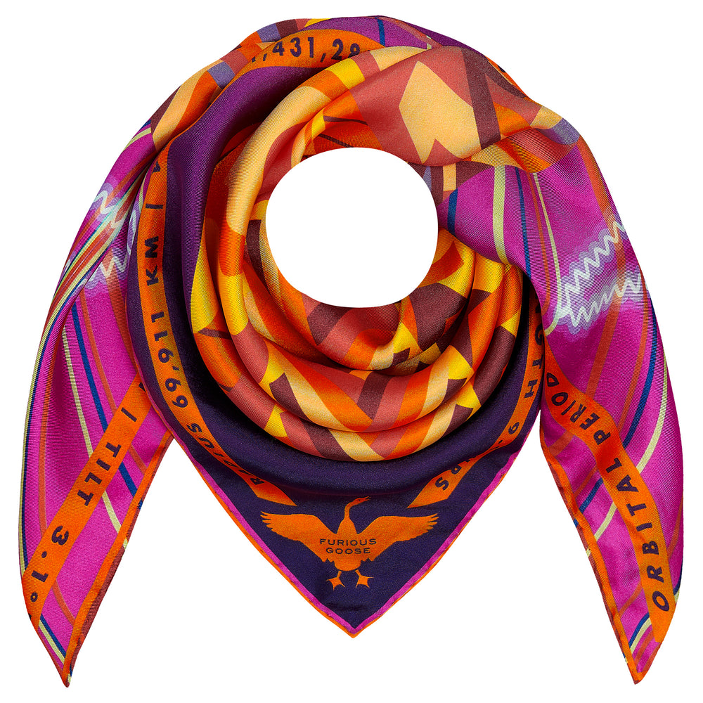 Designer Silk Scarves UK, Jove, Planet Jupiter, Gift Ideas Sagittarius, Luxury Gift UK, London, Paris, Science Gifts