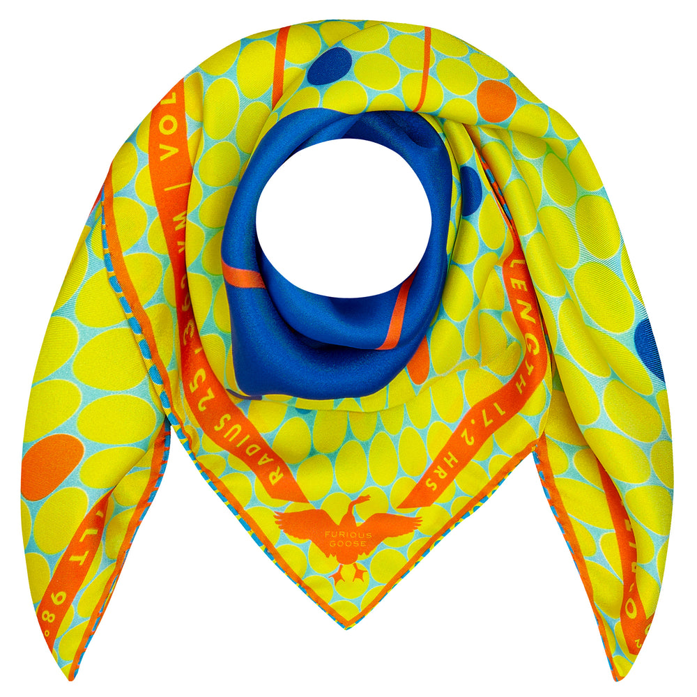 Luxury Scarf UK, Merino Wool, Silk Contemporary, Gift for Aquarius, Science Gifts, Wearable Art, Berlin, New York, London