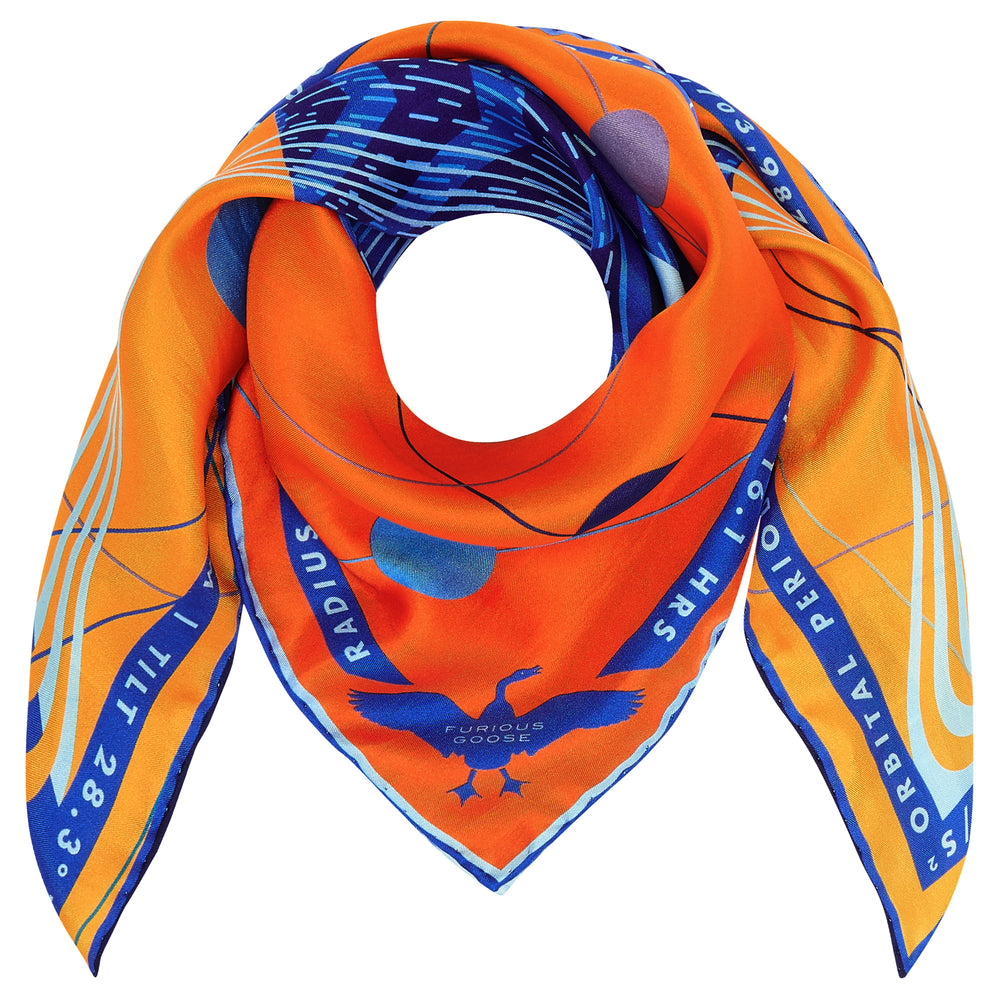 Neptune Scarf, Luxury Scarves UK, Gifts for Pisces, Piscean Gifts, Merino Wool, Silk Twill, Made in UK, London, New York, Paris