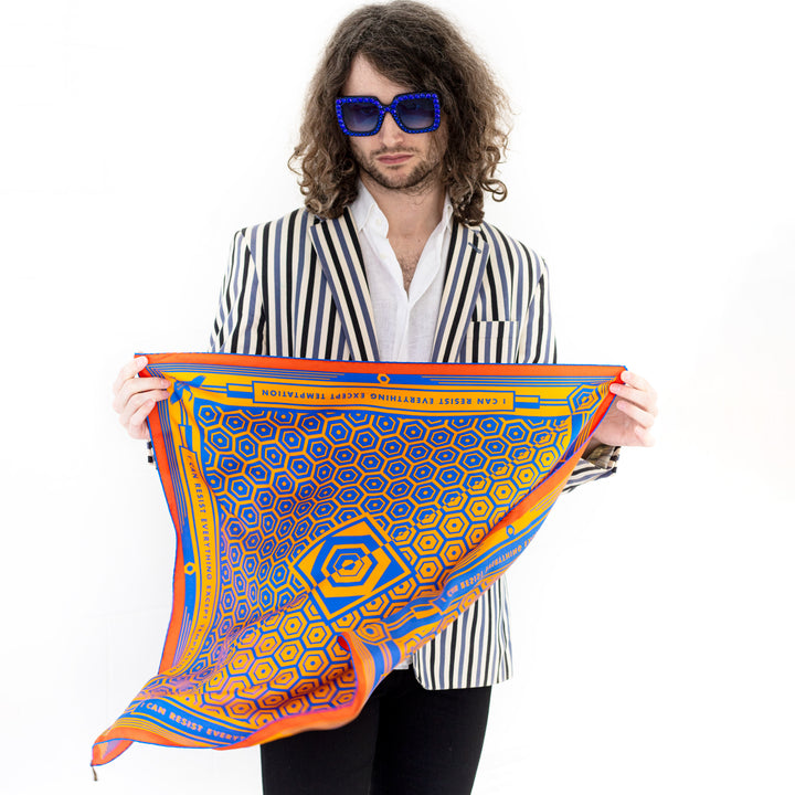 Oscar Wilde Scarf, Silk Scarves, Luxury Neckerchief, Made in UK, London, Brighton