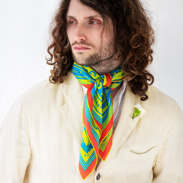 Neckerchief, Luxury Silk Scarf, Menswear, Made in UK, Silk Scarves, Oscar Wilde Collection, London UK