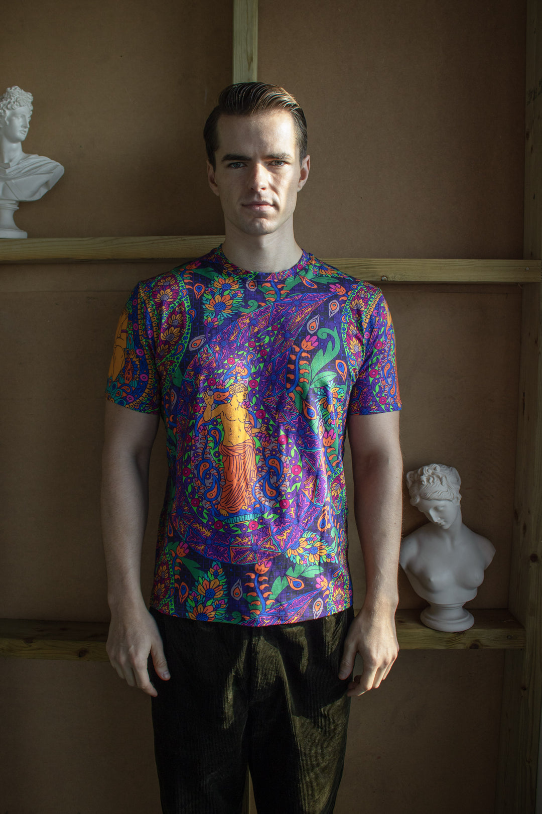 Psychedelic Paisley T-Shirt, MultiColoured, Venus, Tencel Sustainable tshirt, London, Psychedleuxe